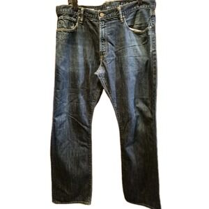 Gap 1969 Men's Straight Fit Jeans Dark Blue Denim 100% Cotton Size 35x30